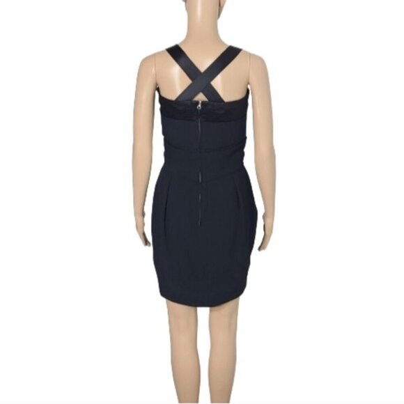 SEE BY CHLOE Black Cocktail Criss Cross Mini Dress Women's Size 6 - Picture 11 of 16